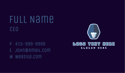 Blue Gorilla Mascot  Business Card Image Preview