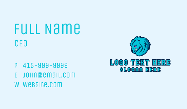 Blue Gaming Beast  Business Card Design Image Preview