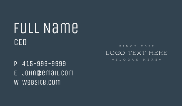 Professional Classic Wordmark Business Card Design Image Preview