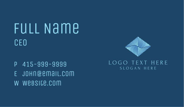 Abstract Blue Gradient Wave  Business Card Design Image Preview