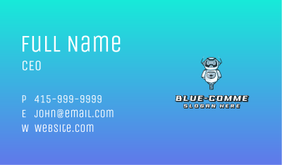 Blue Aquatic Robot Business Card Image Preview