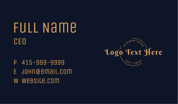 Luxury Circle Badge Business Card Design Image Preview