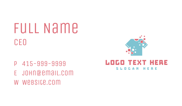 Pixel Shirt Clothing Business Card Design Image Preview