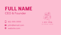 Pink Feminine Floral Woman Business Card Image Preview