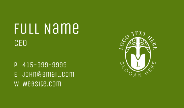 Farm Shovel Tree Business Card Design Image Preview