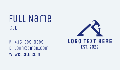 Minimalist House Builder  Business Card Image Preview