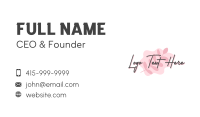 Pink Leaves Wordmark Business Card Design