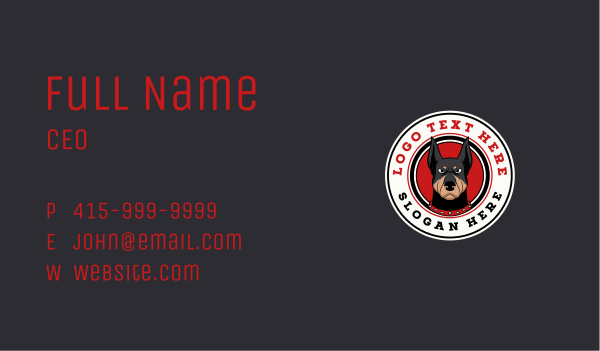 Canine Doberman Dog Business Card Design Image Preview