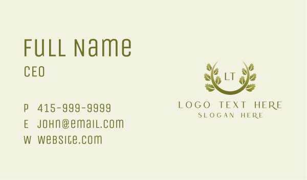 Elegant Vine Foliage Business Card Design Image Preview