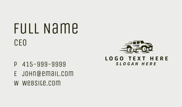 Fast Off Road Vehicle Business Card Design Image Preview