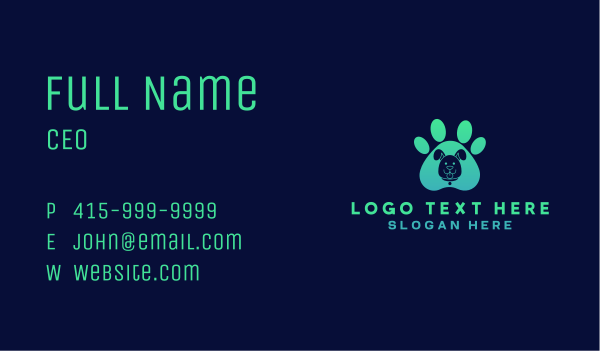 Pet Dog Paw Business Card Design Image Preview