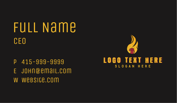 Chicken Flame Grill Business Card Design Image Preview