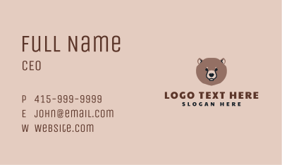 Cute Bear Face Business Card Image Preview