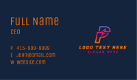 Electric Thunder Letter P Business Card Image Preview