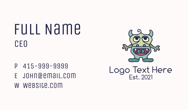Gargoyle Monster Mascot Business Card Design