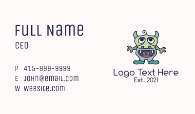 Gargoyle Monster Mascot Business Card