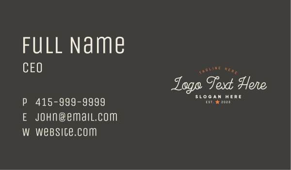 Hipster Generic Brand Business Card Design Image Preview