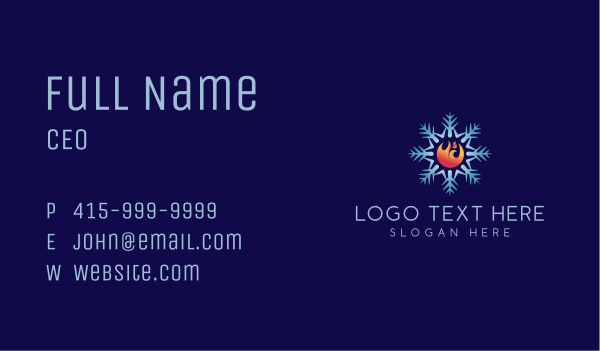 Snowflake Fire Ball Business Card Design Image Preview