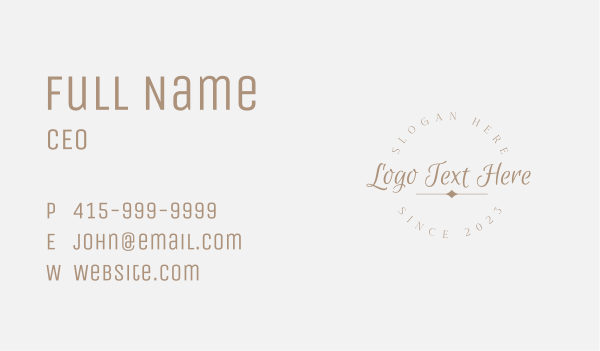 Round Cursive Wordmark Business Card Design Image Preview