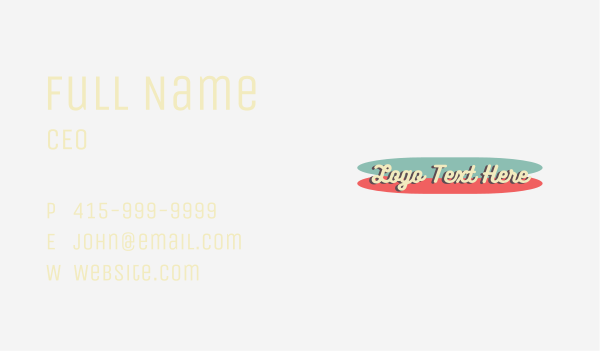 Retro Novelty Shop Wordmark Business Card Design Image Preview