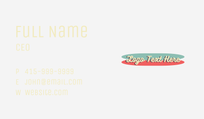 Retro Novelty Shop Wordmark Business Card Image Preview