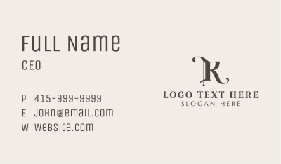 Elegant Luxury Letter K Business Card Image Preview