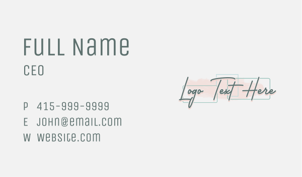 Beauty Business Wordmark Business Card Design