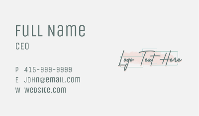 Beauty Business Wordmark Business Card Image Preview