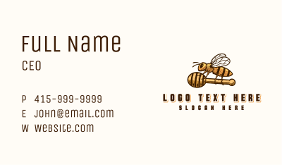 Honey Bee Dipper Business Card Image Preview