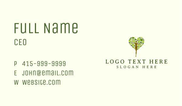Heart Woman Nature Business Card Design Image Preview