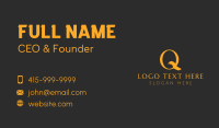 Gold Brush Stroke Letter Q  Business Card Image Preview