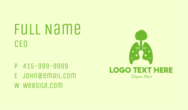 Green Eco Lungs Tree Business Card Design Image Preview