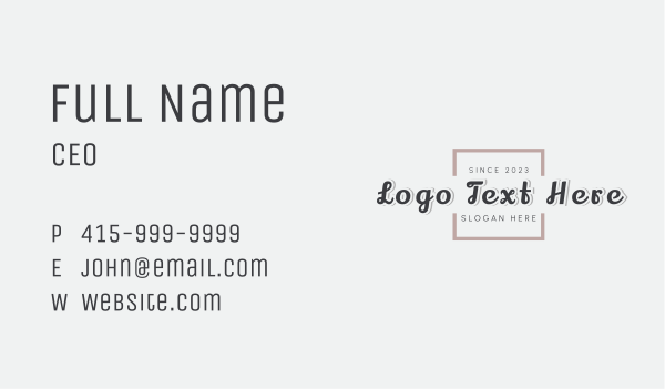 Generic Fragrance Wordmark Business Card Design Image Preview