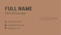 Elegant Company Wordmark  Business Card Design