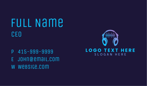 Music Audio Headphones Business Card Design Image Preview