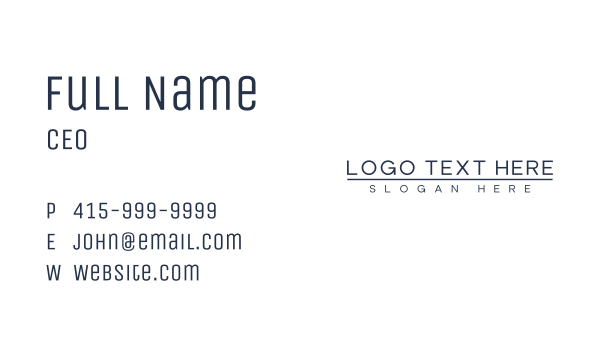 Brand Business Wordmark  Business Card Design