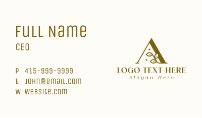 Natural Leaf Letter A Business Card Image Preview