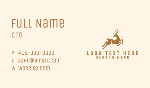 Gold Deluxe Deer Business Card Design Image Preview