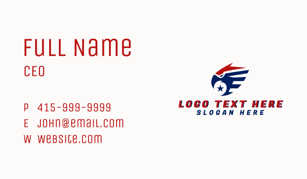 Patriotic Eagle Bird Business Card Design Image Preview