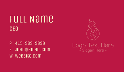 Monoline Fire Drawing Business Card