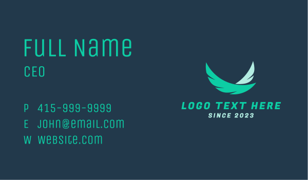 Wings Feather Airline  Business Card Design Image Preview