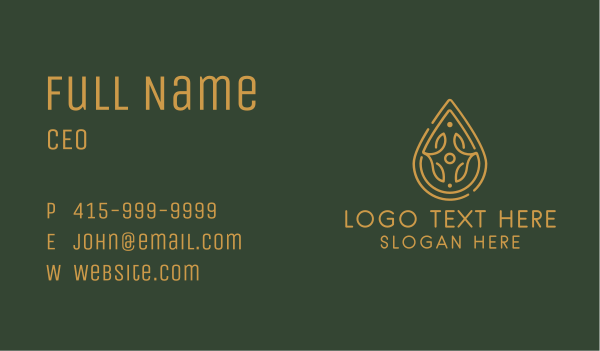 Natural Oil Extract  Business Card Design Image Preview