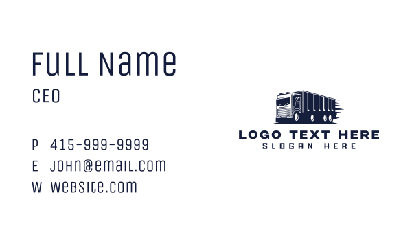 Delivery Cargo Truck Business Card Design Image Preview