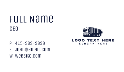 Delivery Cargo Truck Business Card Image Preview