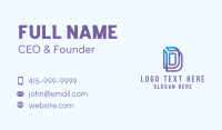 Creative Gradient Letter D  Business Card Design