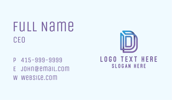 Creative Gradient Letter D  Business Card Design Image Preview