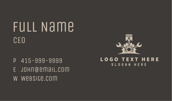 Wrench Piston Repairman Business Card Design Image Preview