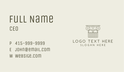 Ancient Ionic Column  Business Card Image Preview