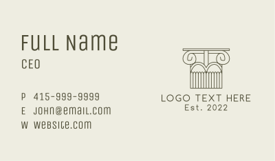 Ancient Ionic Column  Business Card