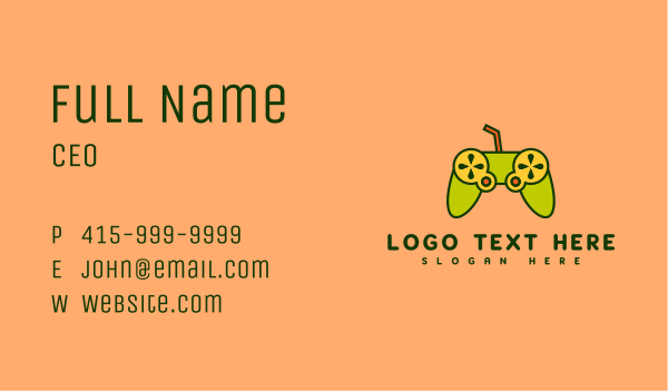 Citrus Juice Game Controller Business Card Design Image Preview